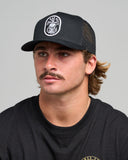 THE MAD HUEYS Rope Skull Anchor Twill Trucker - BLACK