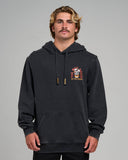 THE MAD HUEYS Triple On The Rocks Hooded Pullover - WASHED BLACK