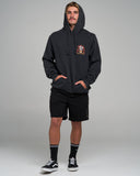 THE MAD HUEYS Triple On The Rocks Hooded Pullover - WASHED BLACK
