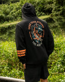 THE MAD HUEYS Earn Stripes Hooded Pullover - BLACK