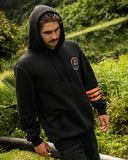 THE MAD HUEYS Earn Stripes Hooded Pullover - BLACK