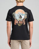 THE MAD HUEYS Tropic Frothin Club Youth Short Sleeve Tee - BLACK