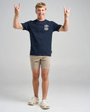 THE MAD HUEYS Drop Anchor Youth Short Sleeve Tee - NAVY