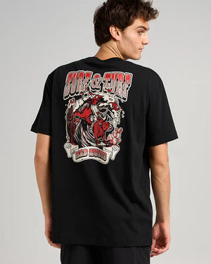 THE MAD HUEYS Surf And Turf Short Sleeve Tee - BLACK