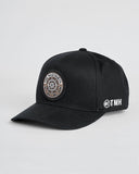 THE MAD HUEYS Ship Wheel Twill Snapback - BLACK
