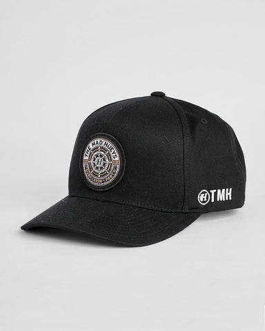 THE MAD HUEYS Ship Wheel Twill Snapback - BLACK