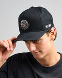 THE MAD HUEYS Ship Wheel Twill Snapback - BLACK