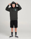THE MAD HUEYS Outcasts Youth Hooded Pullover - VINTAGE BLACK