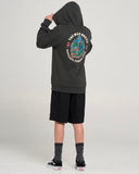 THE MAD HUEYS Outcasts Youth Hooded Pullover - VINTAGE BLACK