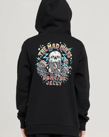 THE MAD HUEYS Don't Be Jelly Youth Hooded Pullover - BLACK