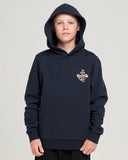 THE MAD HUEYS Flame Anchor Youth Hooded Pullover - NAVY