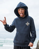 THE MAD HUEYS Flame Anchor Youth Hooded Pullover - NAVY