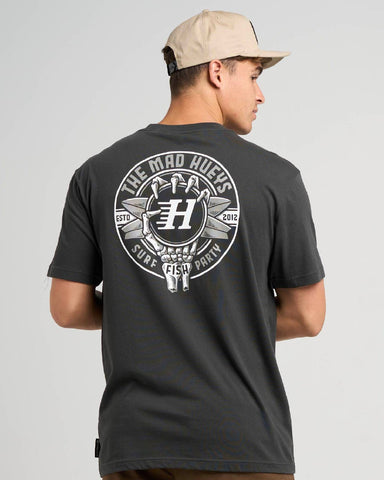 THE MAD HUEYS Surf Hueys Short Sleeve Tee - VINTAGE BLACK