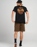 THE MAD HUEYS Flame Anchor Short Sleeve Tee - BLACK