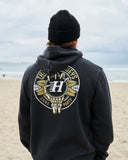 THE MAD HUEYS Surf Hueys Hooded Pullover - WASHED BLACK