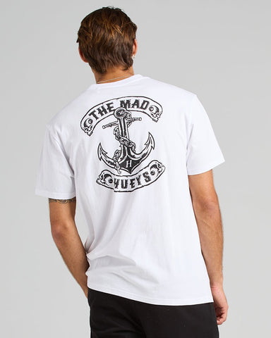 THE MAD HUEYS Anchor Bones Short Sleeve Tee - WHITE