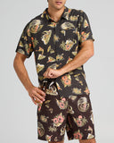 THE MAD HUEYS - Frothin Out Woven Shirt - BLACK