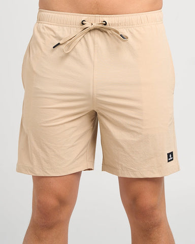 THE MAD HUEYS Freestyle 18" Swim Volley Short - TAN