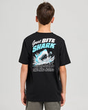 THE MAD HUEYS Great Bite Shark Youth SS Tee - BLACK