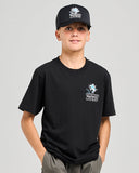THE MAD HUEYS Great Bite Shark Youth SS Tee - BLACK