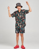 THE MAD HUEYS She'll Be Right Youth Woven Shirt - BLACK