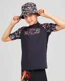 MAD HUEYS - She'll Be Right Youth Raglan Rashie - BLACK