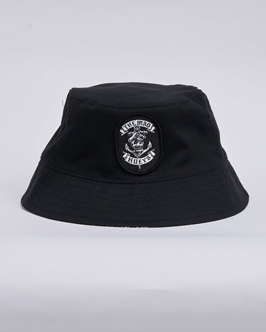THE MAD HUEYS Sailor Anchor/Reversible Bucket Hat - BLACK
