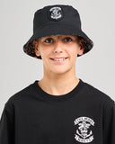 THE MAD HUEYS Sailor Anchor/Reversible Bucket Hat - BLACK