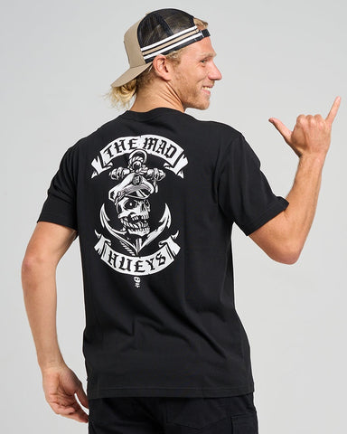 THE MAD HUEYS Sailor Anchor Short Sleeve Tee - BLACK