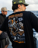 THE MAD HUEYS Plank Captain Cooked Short Sleeve Tee - BLACK