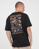 THE MAD HUEYS Plank Captain Cooked Short Sleeve Tee - BLACK