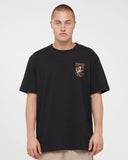 THE MAD HUEYS Plank Captain Cooked Short Sleeve Tee - BLACK