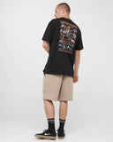 THE MAD HUEYS Plank Captain Cooked Short Sleeve Tee - BLACK