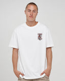 THE MAD HUEYS Plank Captain Cooked Short Sleeve Tee - WHITE