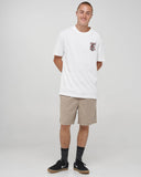 THE MAD HUEYS Plank Captain Cooked Short Sleeve Tee - WHITE