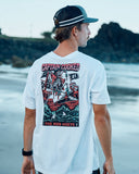 THE MAD HUEYS Plank Captain Cooked Short Sleeve Tee - WHITE