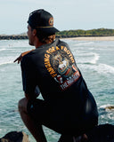 THE MAD HUEYS Fanging Keg Short Sleeve Tee - WASHED BLACK