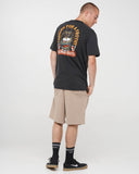THE MAD HUEYS Fanging Keg Short Sleeve Tee - WASHED BLACK