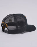 THE MAD HUEYS Caught Fk OFf Twill Trucker - BLACK