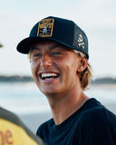 THE MAD HUEYS Caught Fk OFf Twill Trucker - BLACK