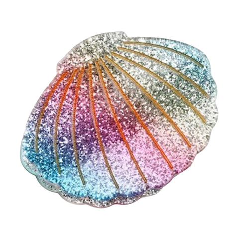 CLASSIC 77 Frosted Sparkle Rainbow Shell Hair Clip