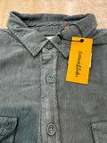 CRITICAL SLIDE Lazy Boy Cord Shirt - DUSTY GREEN