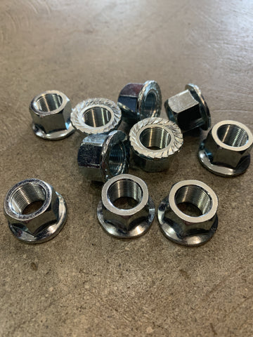 Hub Axle Nut Flanged 14mm - SILVER