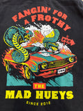 THE MAD HUEYS Frothy Fanging Hooded Pullover - WASHED BLACK