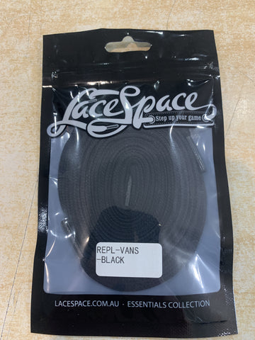 Lacespace Low Top Vans Replacement Laces - BLACK