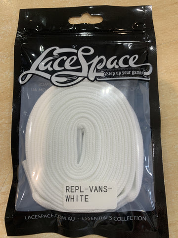 Lacespace Low Top Vans Replacement Laces - WHITE