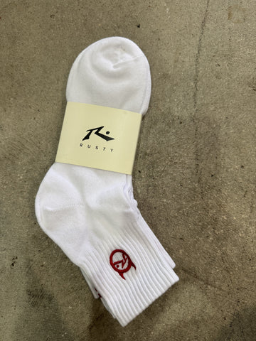 RUSTY Fancy Day Crew Sock 3-Pack - WHITE