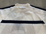 RUSTY White Lines Long Sleeve Crew Neck Knit - CREAM/BLACK