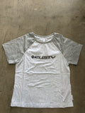 RUSTY Archived Raglan Baby Tee - ECRU MARLE/GREY
