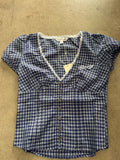 RUSTY Peggy Sue Button Down Blouse  - BLUE PLAID